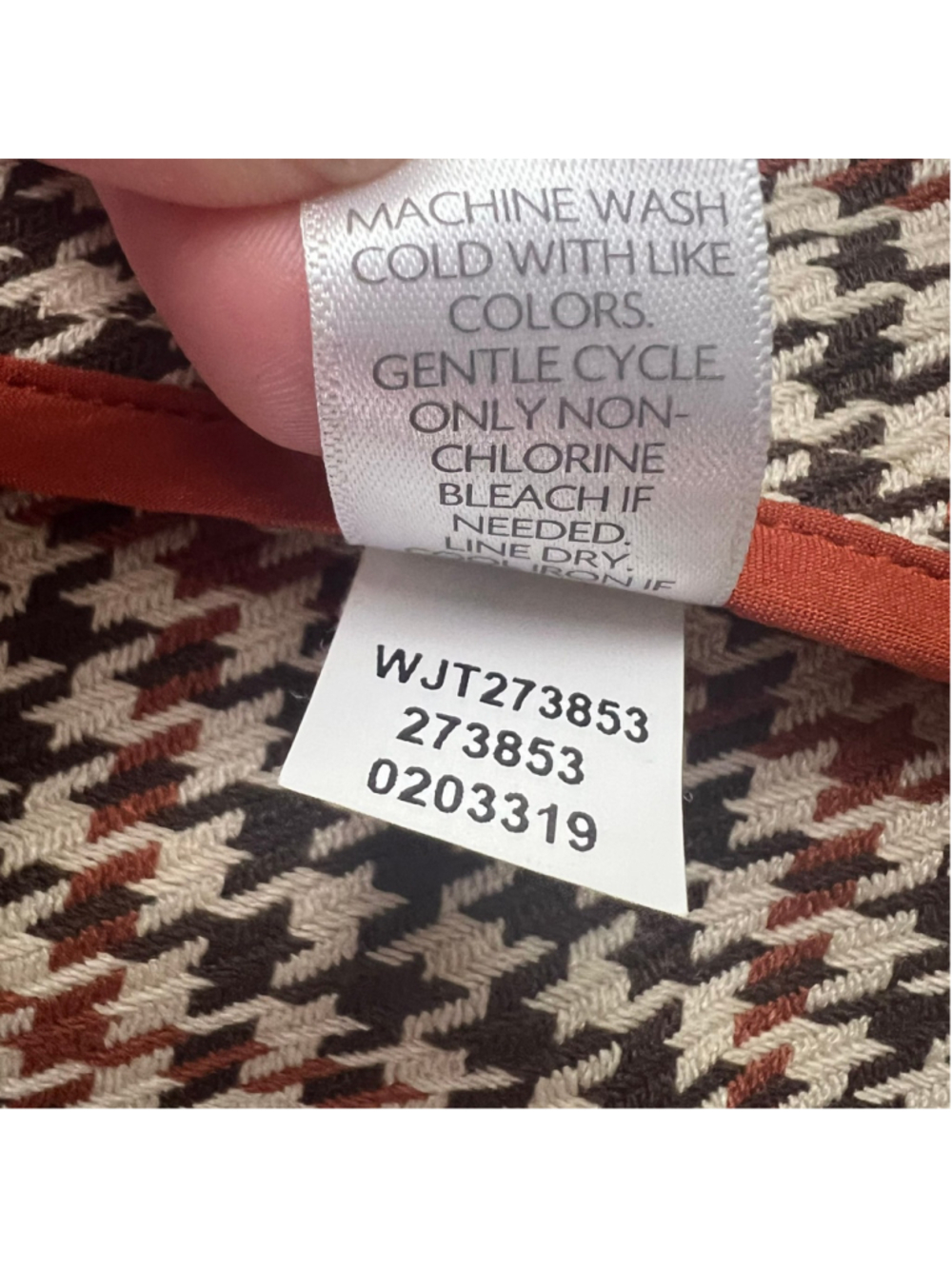 J Jill Sz M Tall Sonoma Houndstooth Duster Jacket Brown & Orange Business Career - Picture 7 of 11